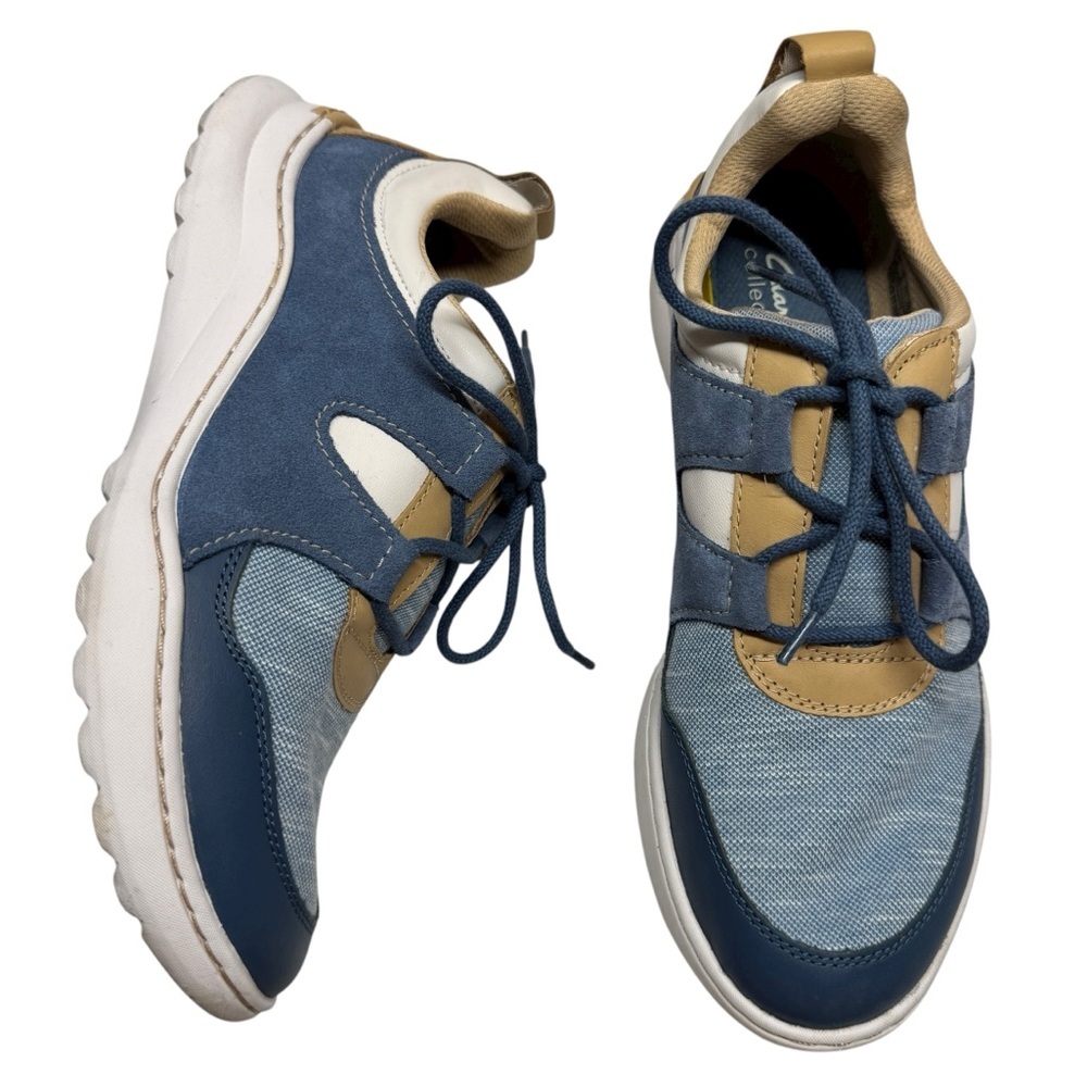 Clarks Blue and Tan Women's Athletic Sneakers